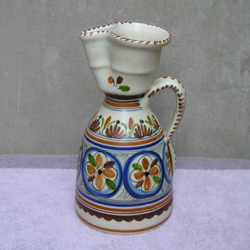 Beautiful shops Vintage, Hand Painted Ceramic Wine Server, Marked 