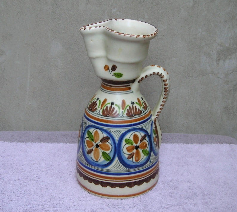 Beautiful shops Vintage, Hand Painted Ceramic Wine Server, Marked 