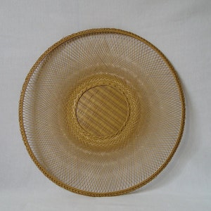 Very Nice Decorative, Vintage, Large Spiralgraph w/Tightly Woven Reed Pedestal Basket, 13 1/2" Diameter, Maker Artist Signed
