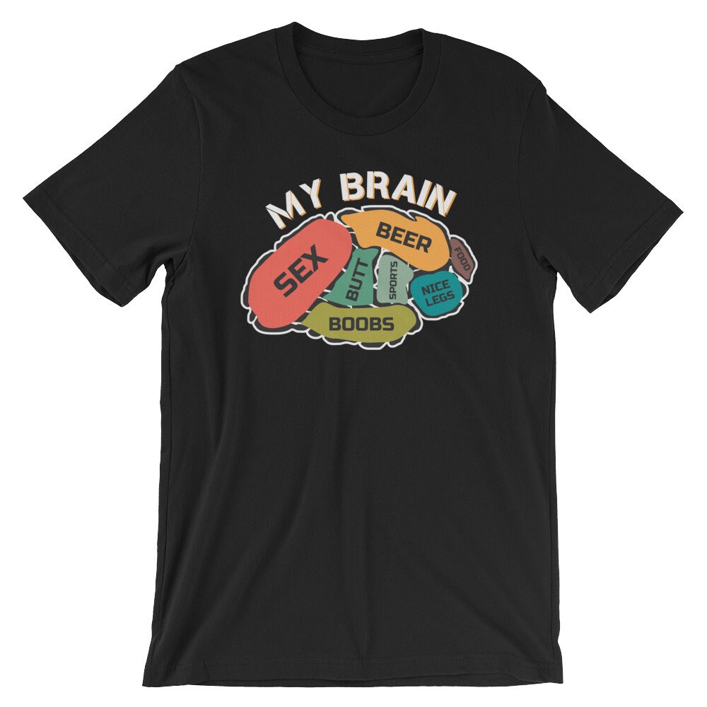 Funny Male My Brain Is with What Men Think About Short-Sleeve Unisex T-Shirt