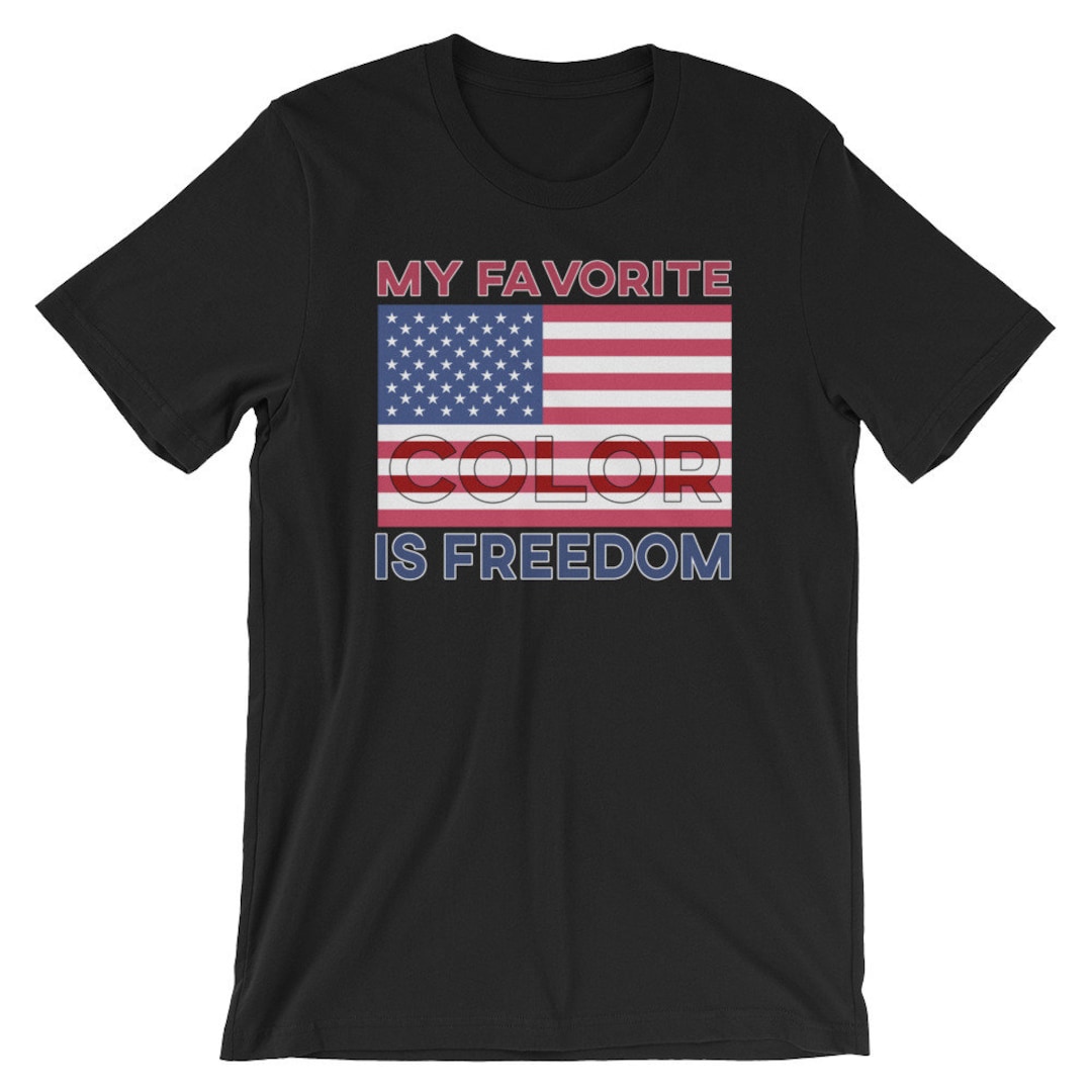 Patriotic American My Favorite Color is Freedom American Flag Short ...