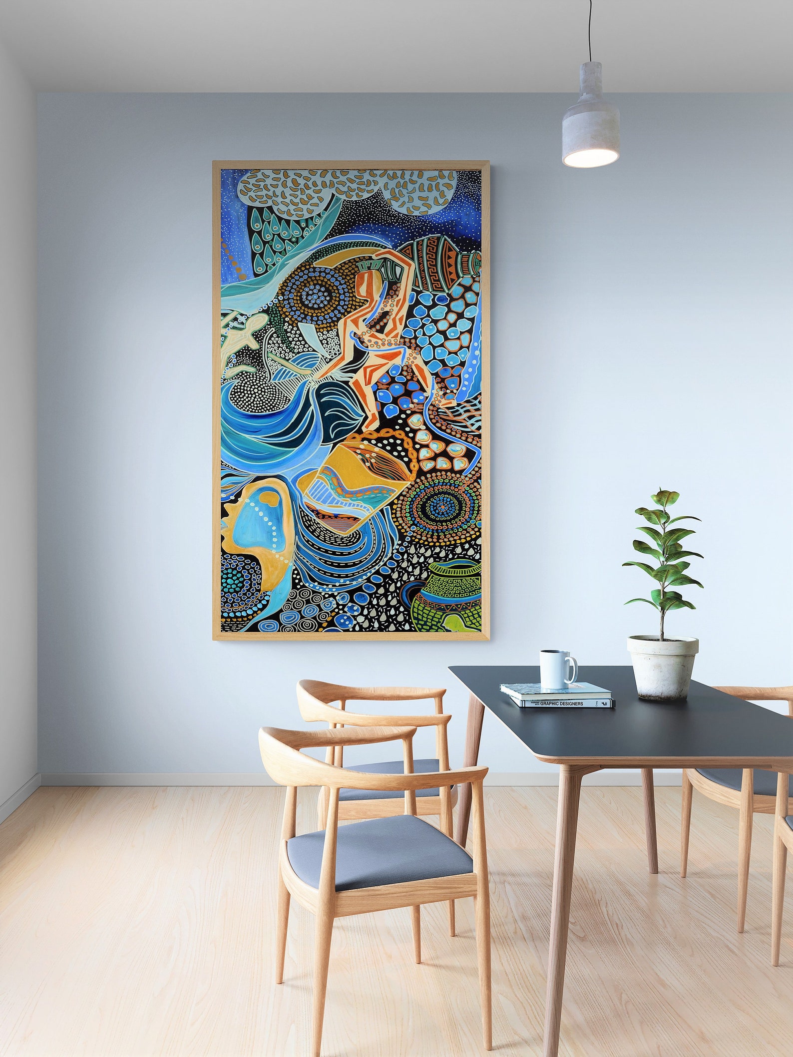 Aquarius Painting Abstract Art Aquarius Gift for Birthday | Etsy