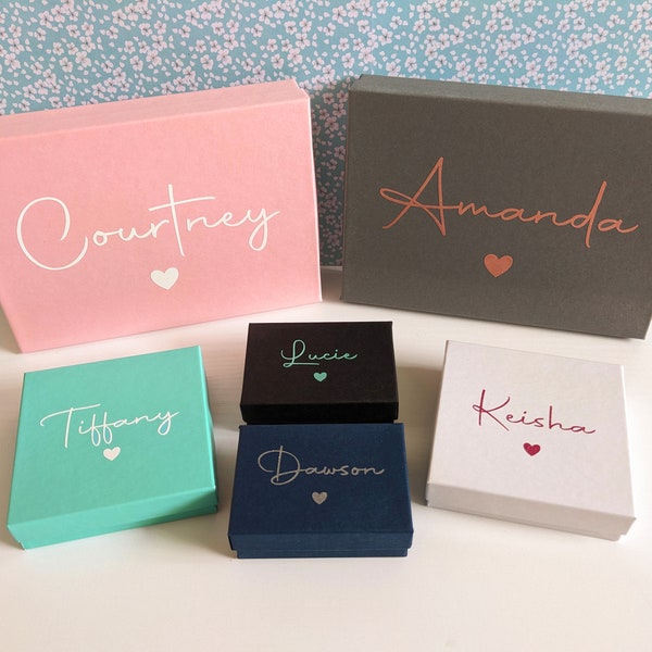 Personalised jewellery gift box | Wedding necklace bracelet earring gift boxes with names