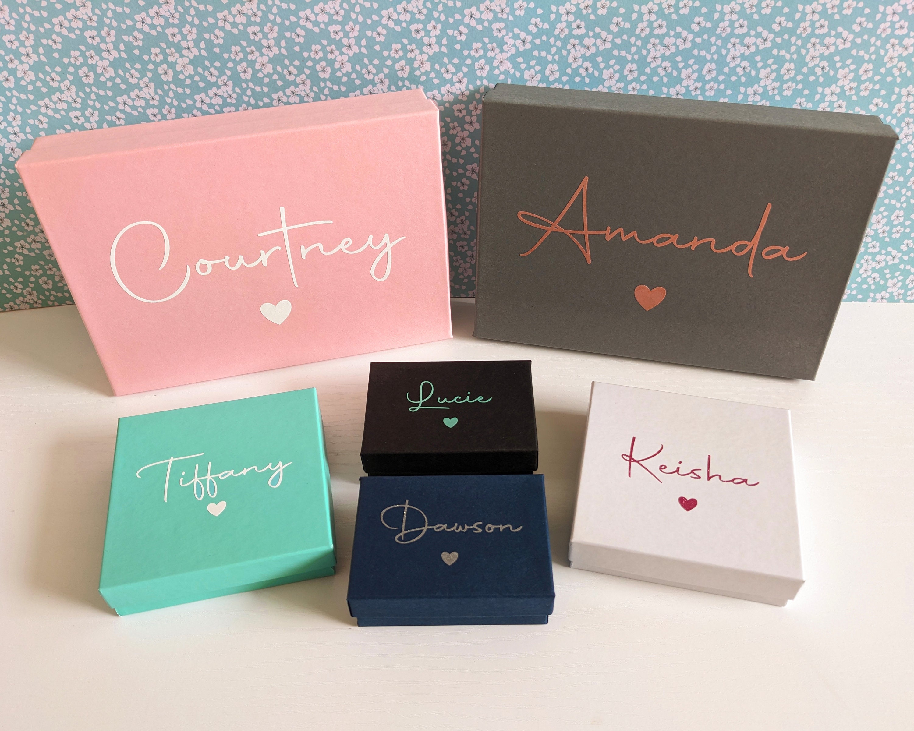 Small Jewelry Gift Boxes Set for Necklace, Earring, Gift Card with
