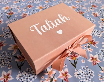 Personalised Rose Gold Gift Box: Wedding and Birthday Boxes with Name