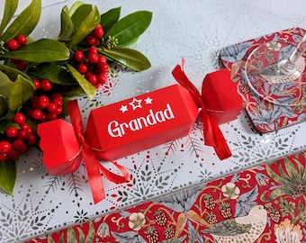 Caja de regalo navideña personalizada: Cajas para la mesa con nombre
