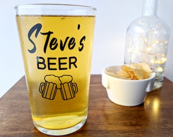 Personalised Beer Glass Decal: Custom Name Vinyl Sticker