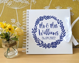 Personalised Wedding Guest Book Decal: Keepsake journal diary sticker with names