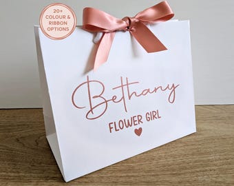 Personalised Wedding Gift Bags: Bridesmaid, Maid of Honour or Bridal Party Bag with Name