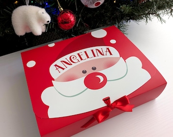 Caja de regalo navideña personalizada: Cajas de Papá Noel con nombre
