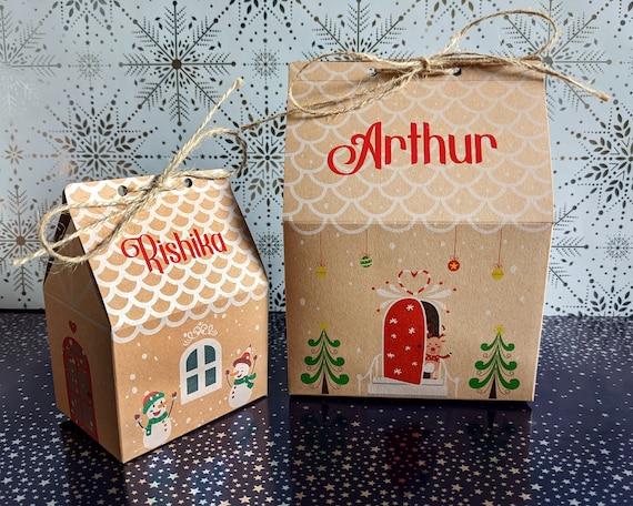 Personalised Christmas Gift Boxes: House Treat Box Table Decorations