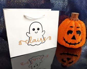 Bolsa de regalo de Halloween personalizada: Bolsas de dulces fantasma con nombre