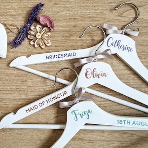 Wedding hanger decals, Personalised dress hanger stickers, Prom hanger labels