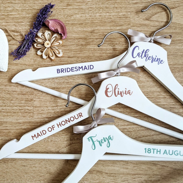 Wedding hanger decals, Personalised dress hanger stickers, Prom hanger labels