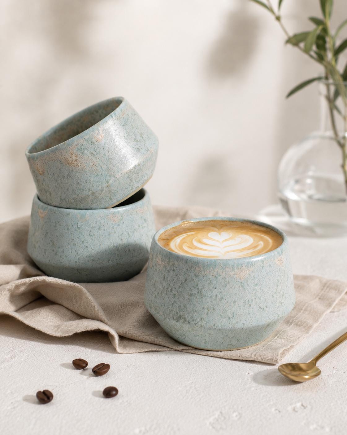 Steingut cappuccino tasse