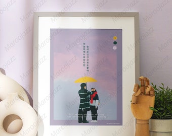 Goblin Kdrama Art Print/ Its beautiful life Korean lyrics/ VALENTINE GIFTS/ Gon yoo/Ji Eun-tak/  kdrama poster 도깨비/ PRINTABLE/ Couple Goals