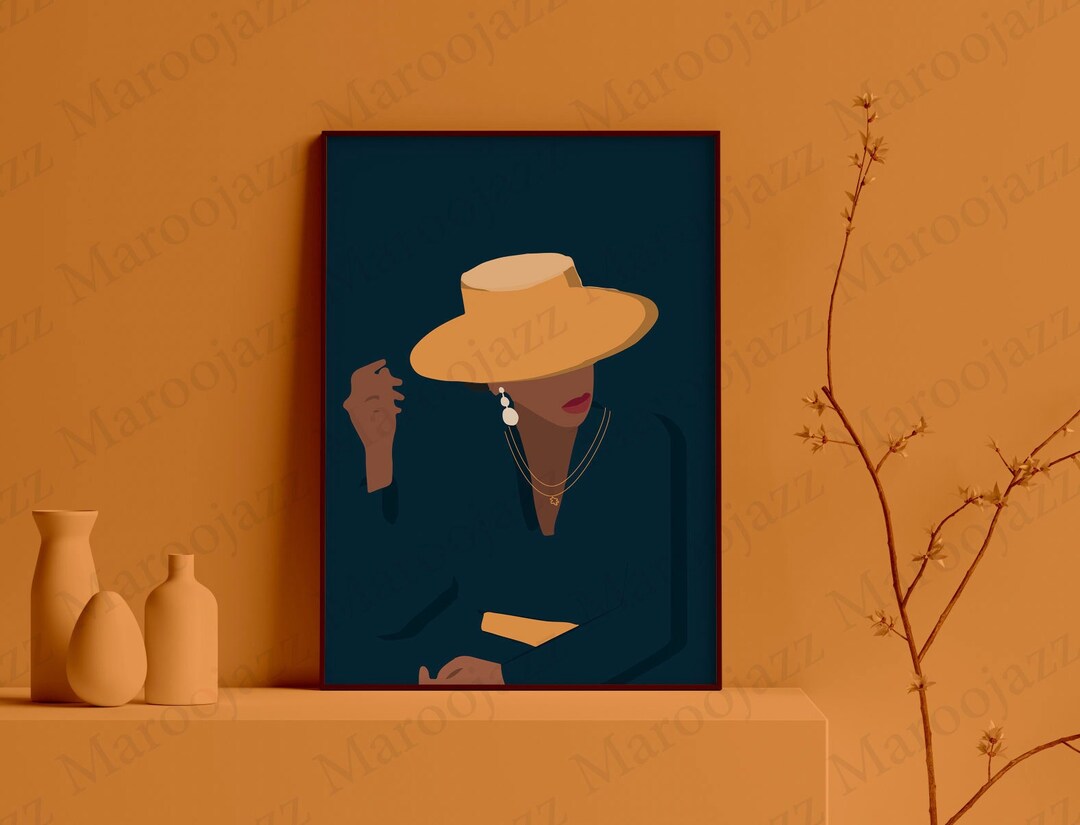 Black Girl Office Decor Black Girl Art Abstract African Etsy