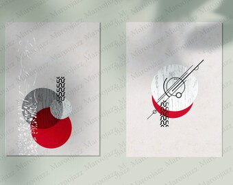 Japandi Abstract Circle Art Print – Minimalist Zen Wall Decor - Scandinavian-Japanese Fusion Poster - PRINTABLE