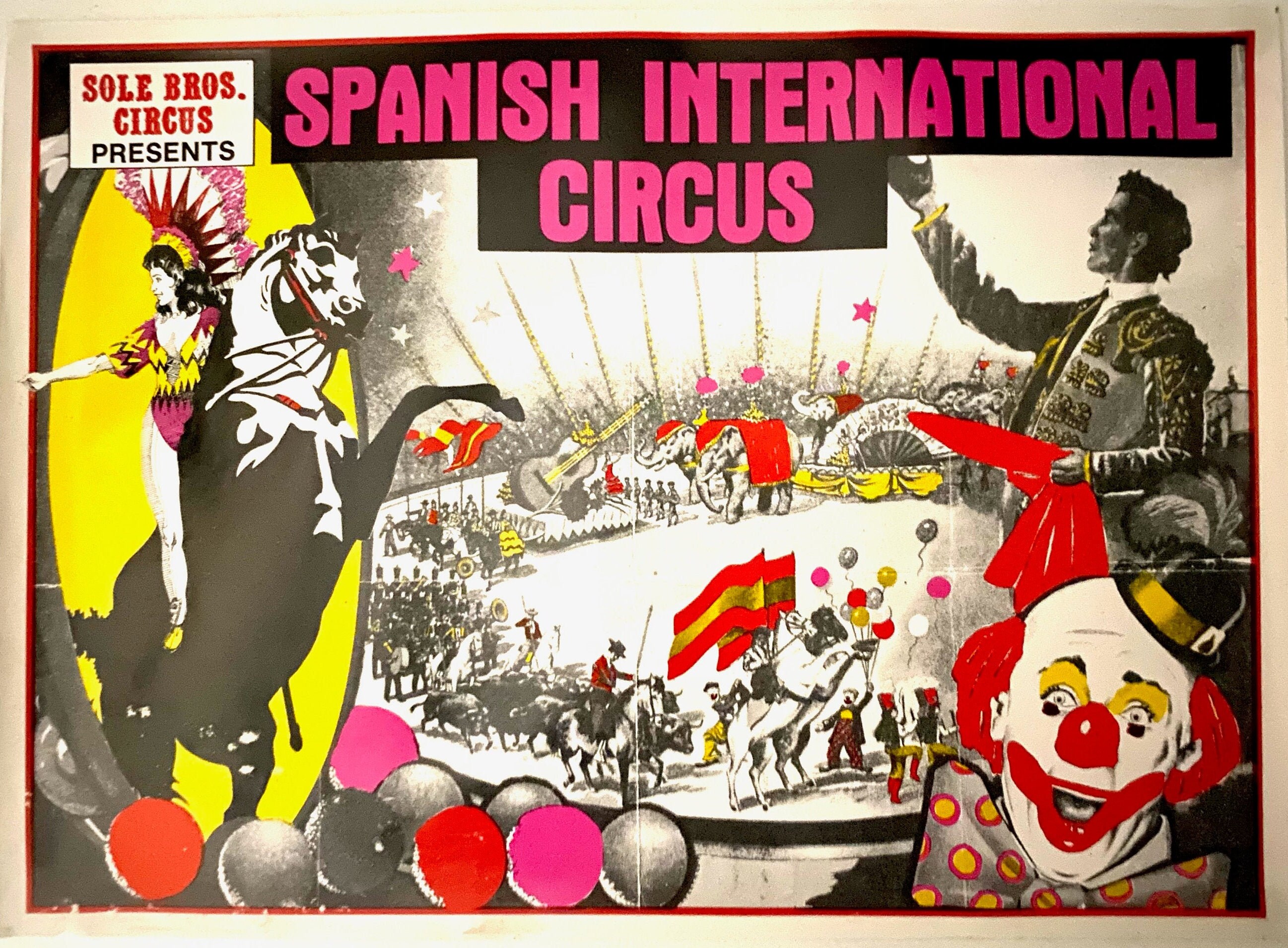 Sole Bros Spanish International Circus Poster 1980's. Rare Etsy