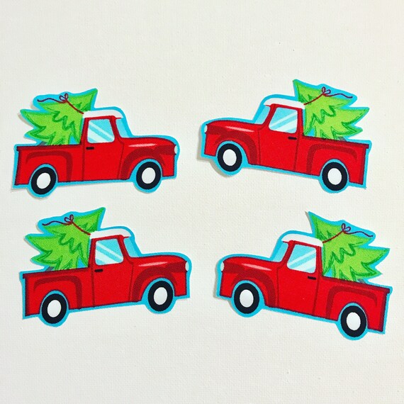 Christmas Red Truck Fabric Iron On Appliques Etsy