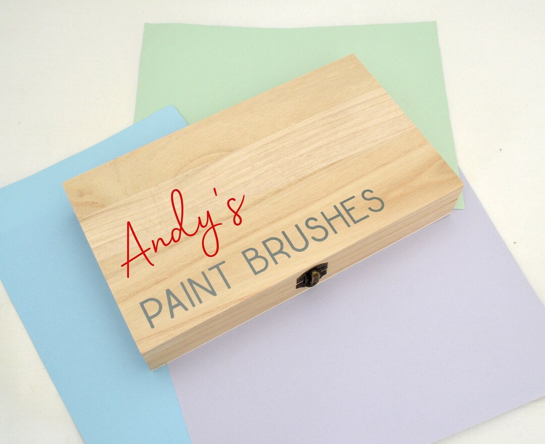 Personalised Paint Brush Storage Box Etsy