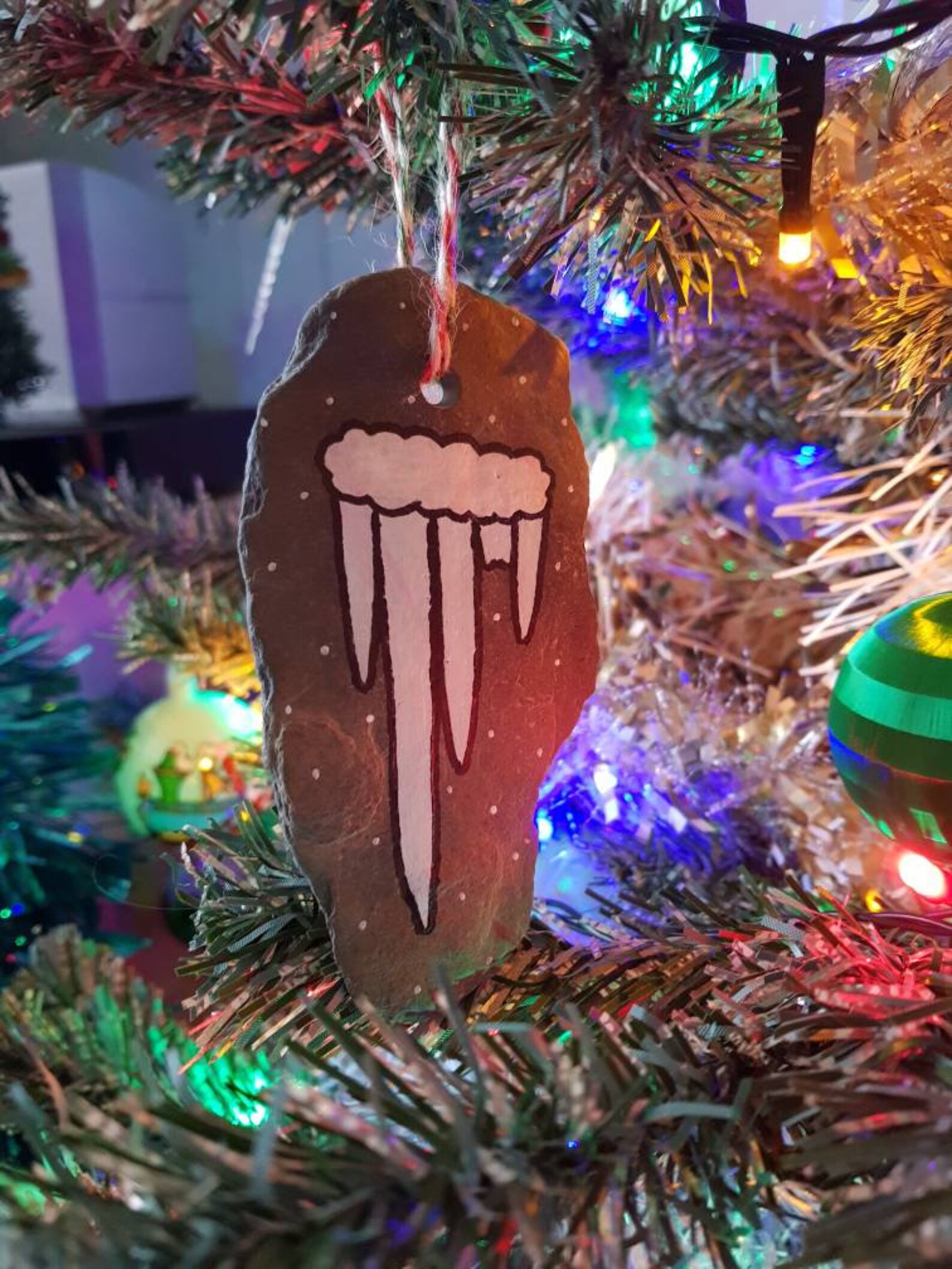 Glaçons peints décoration de Noël en pierre | Etsy
