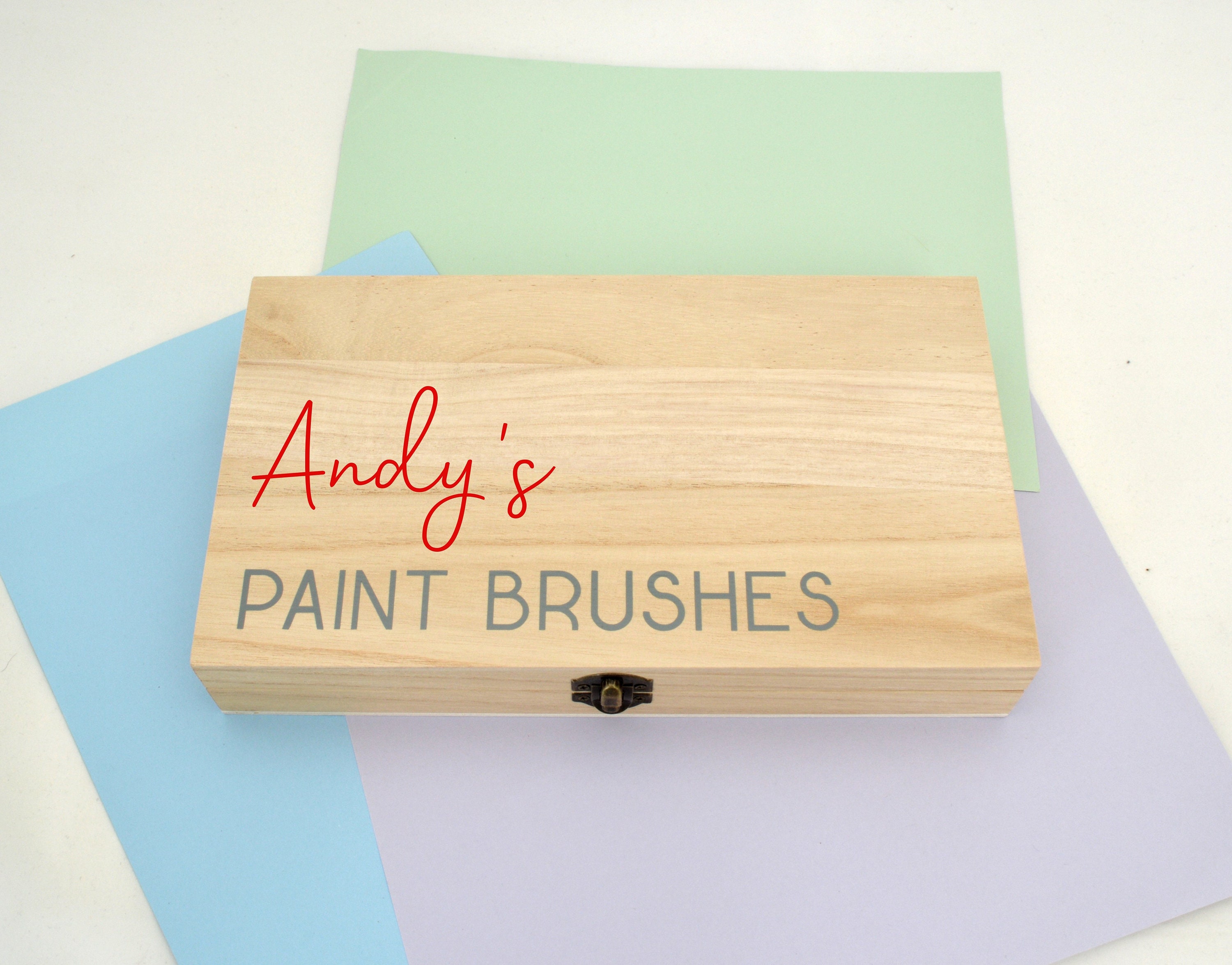 Personalised Paint Brush Storage Box Etsy UK