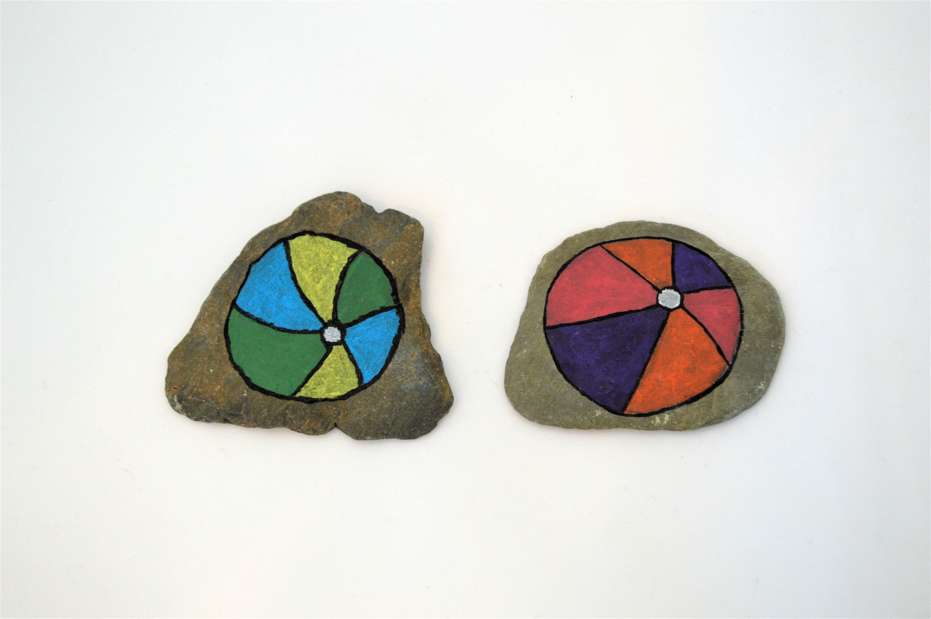Beach Ball Painted Stones Etsy