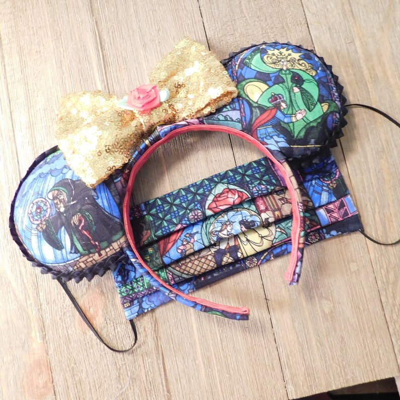 Classic Ears with Matching Fabric Pleated Mask with Filter Pocket.
