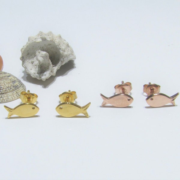 Fish Stud Earrings Etsy