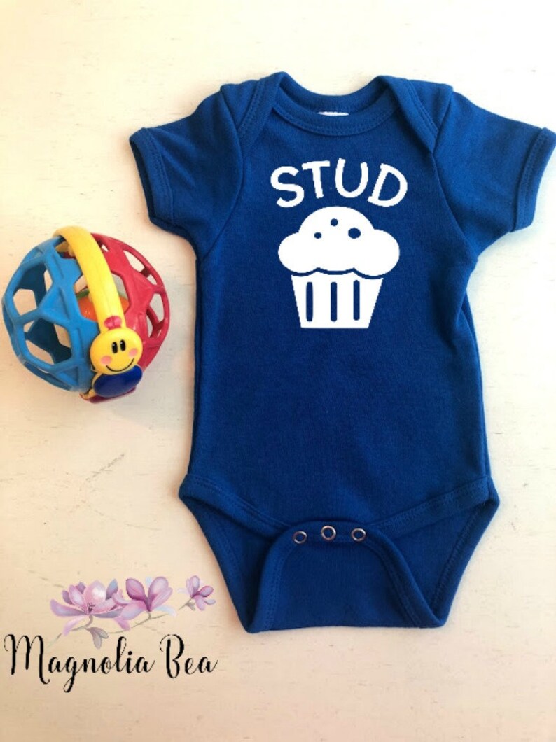 Stud Muffin Bodysuit Baby Boy Bodysuit Boy Baby Shower Gift Baby Boy Clothes Blue Baby Outfit Funny Baby Boy Gift Newborn Baby