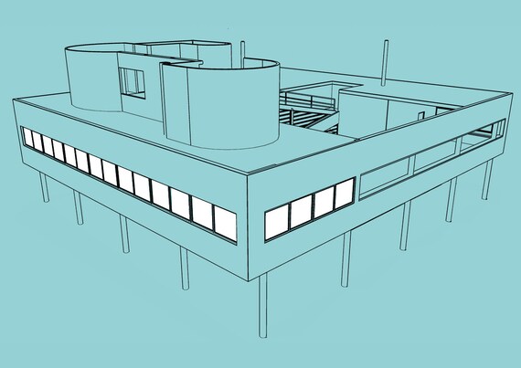 Villa Savoye 5 Points Of Architecture Digital Prints Etsy