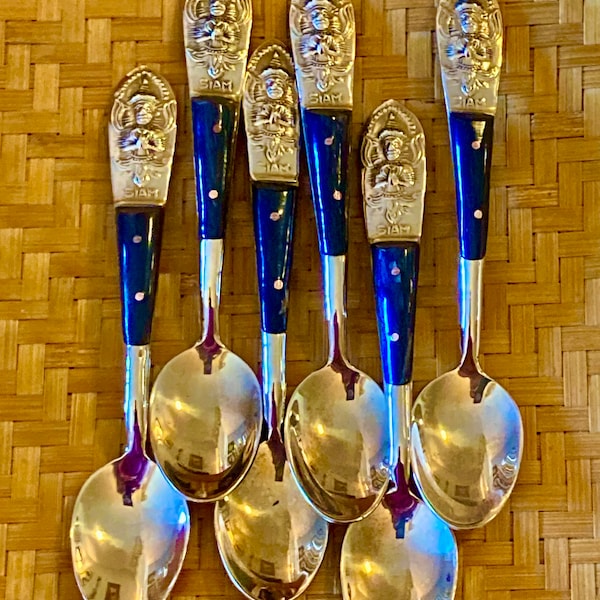 1940s Thai Bronze spoons in original box.