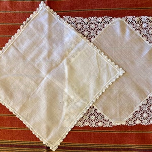 7 antique/vintage handkerchiefs including 3 wedding, 2 white on white appliqué, a fine lawn and a handkerchief envelope with fine embroidery image 10