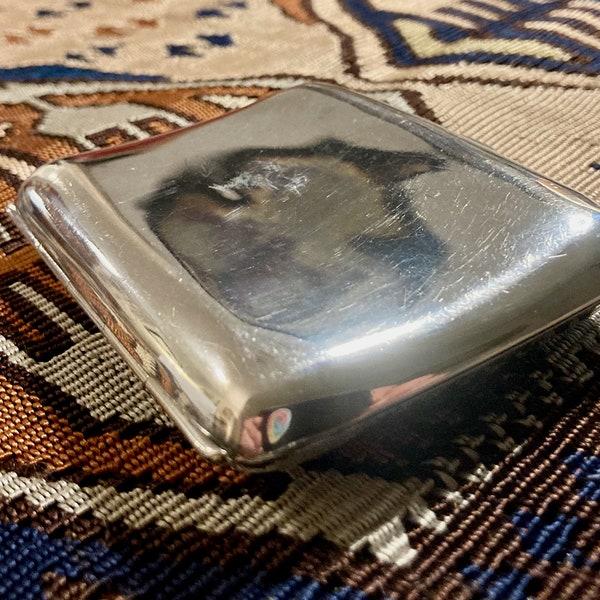 1918 cigarette case.  Sterling Silver hallmarked.   Walker & Hall, Birmingham.  Kindly view the photographs and read the description.