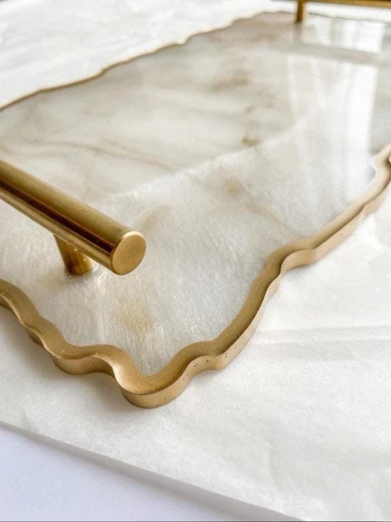 Mother of Pearl Handmade Resin Charcuterie Serving Tray Platter