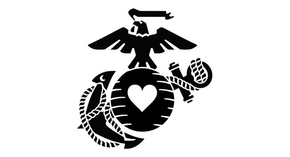Eagle Globe And Anchor With Heart Ega Etsy