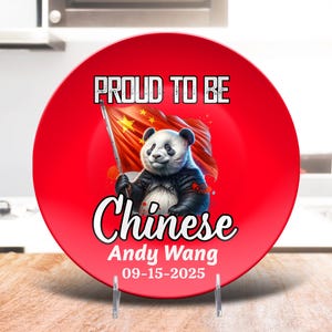Proud To Be Chinese Personalized Plate with Custom Name – Chinese Heritage Gift, Asian Pride Decor, Chinese American Birthday
