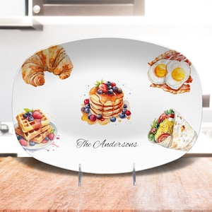 Personalized Pancake Waffle Platter, Personalized Brunch Board, Breakfast Platter, Breakfast Plates, Breakfast Buffet