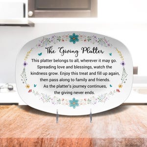 The Giving Platter For Mom, Floral & Greenery Platter, Housewarming Gifts, The Giving Plate, Family Serving Platter, Mimi Gift