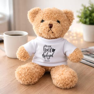 Personalized Military Deployment Teddy Bear, Long Distance Relationship Gift (11.8" x 6" x 4")