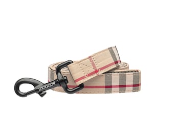 iDoggos London Plaid & BLACK HARDWARE Dog Leash | Designer Collection | High Quality Pet Accessory | Handmade in Canada