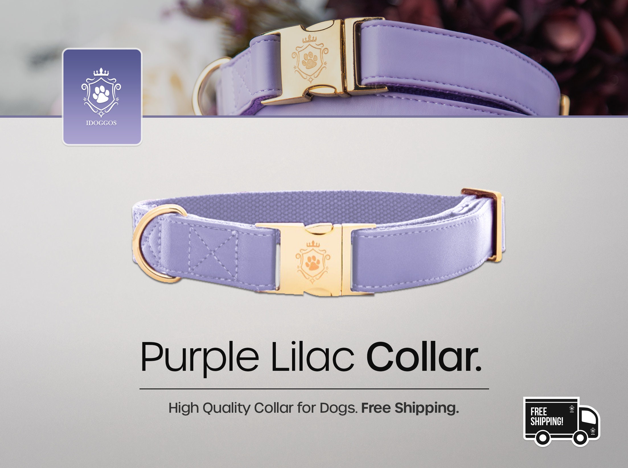 lilac dog collar