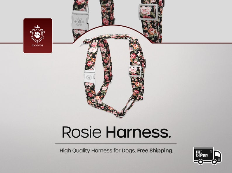 iDoggos Rosie Dog Harness Designer Collection High Quality Pet Accessory Handmade in Canada image 2