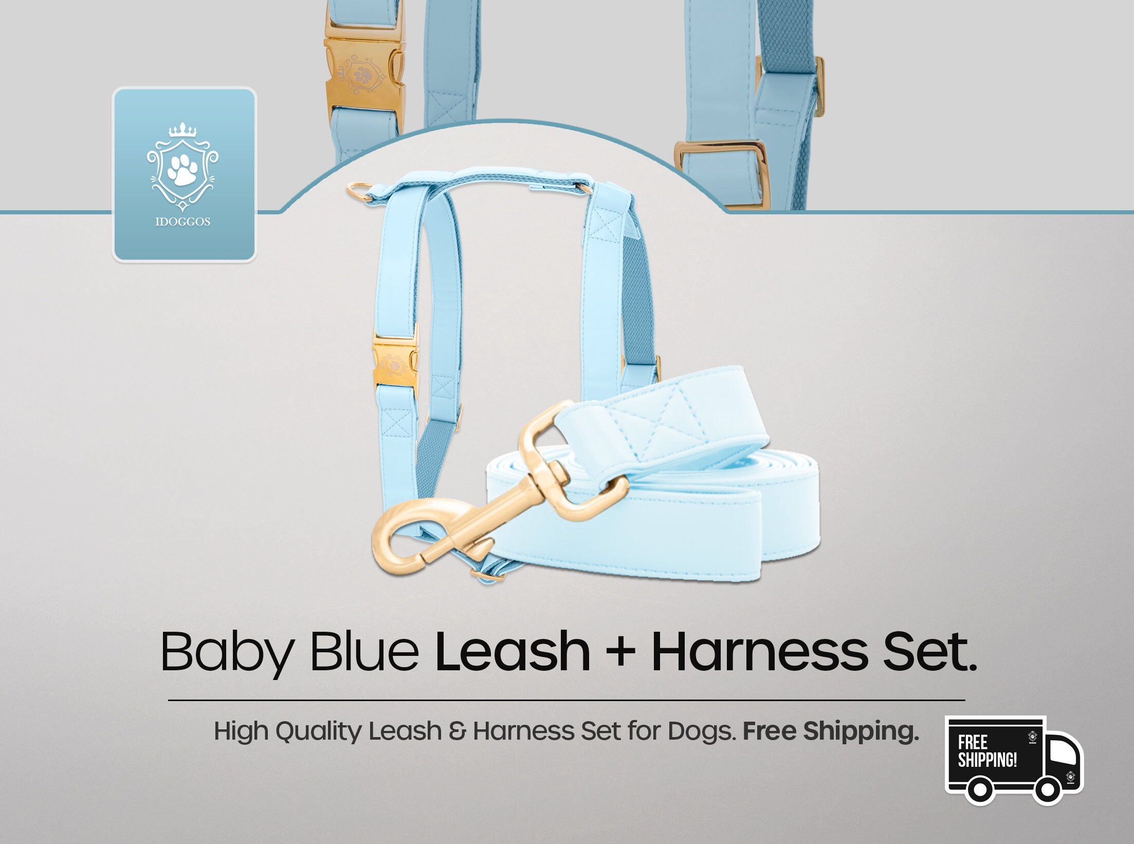 Baby Blue Dog Leash and Harness Set by iDoggos Best Seller Etsy España