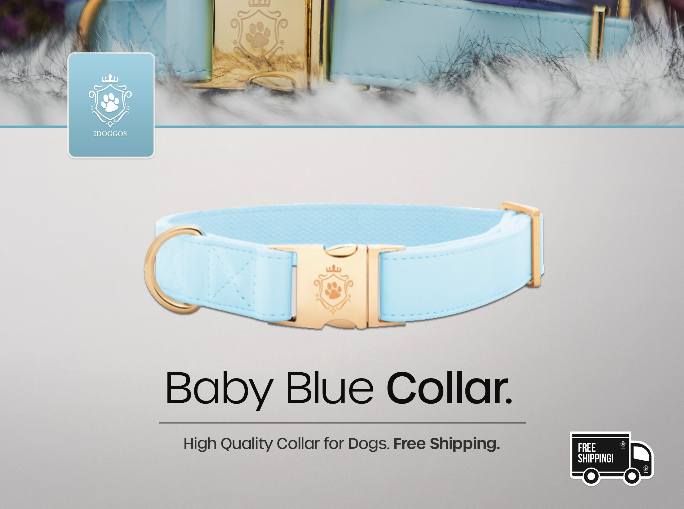 Baby blue puppy collar online