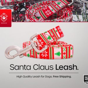 iDoggos Santa Claus Dog Leash Designer Collection High Quality Pet Accessory Handmade in Canada image 2