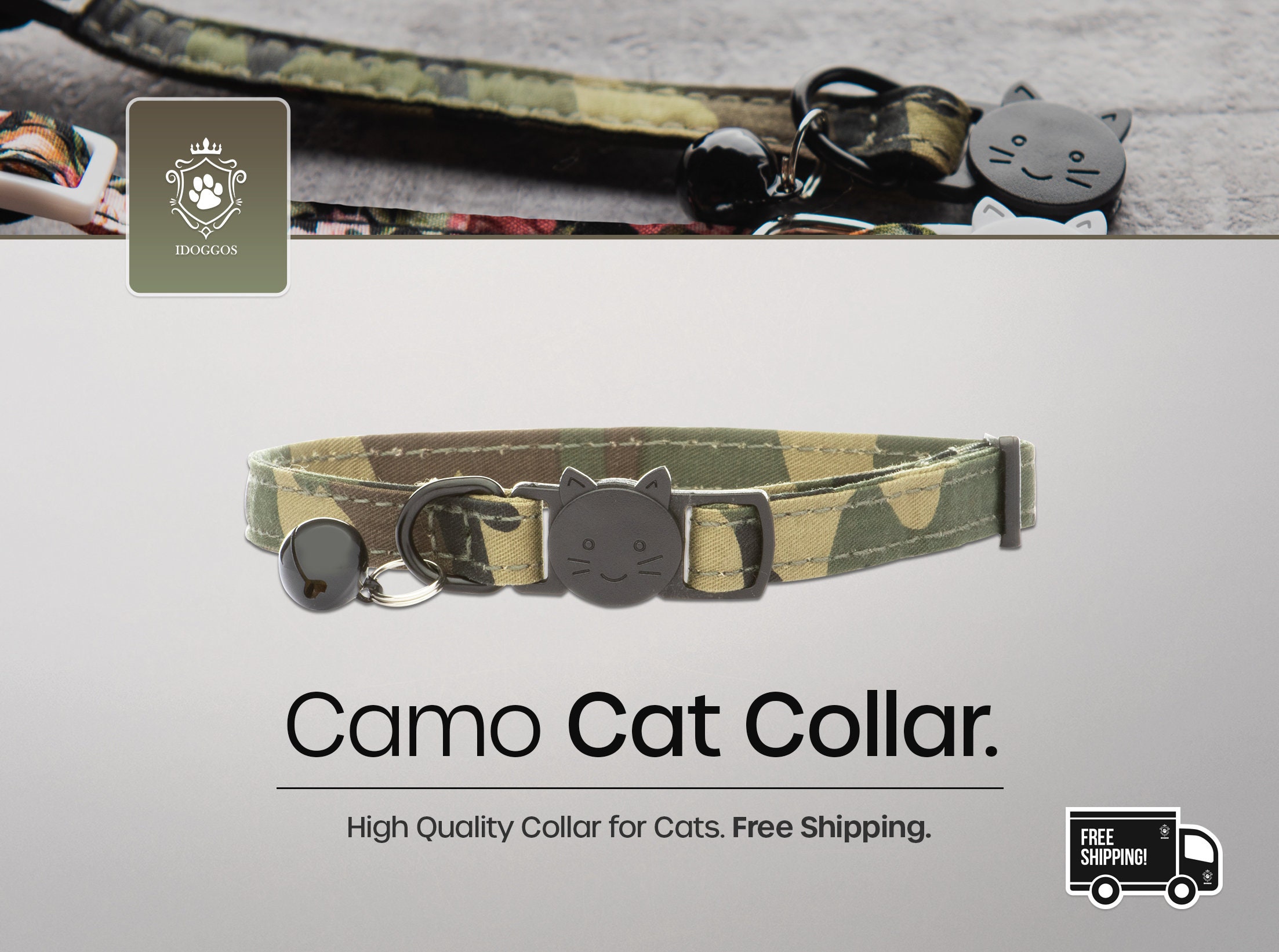 Camo Cat Collar by iDoggos High Quality & Handmade Cat Etsy