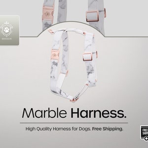 iDoggos Marble Dog Harness Designer Collection High Quality Pet Accessory Handmade in Canada image 2