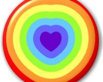 Rainbow Heart - Pin Button Badge